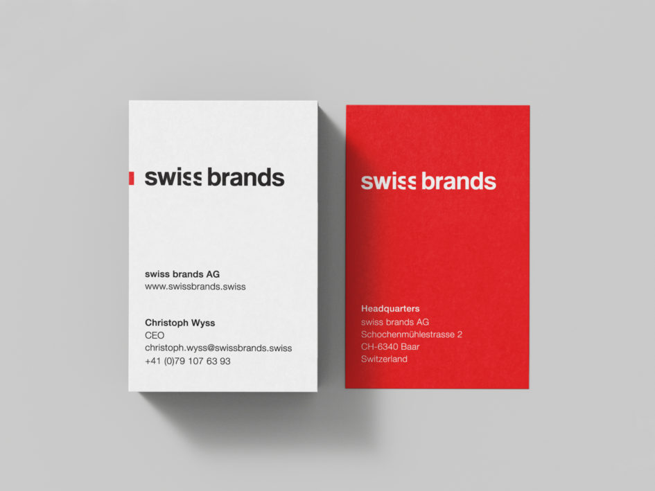swiss brands business card design