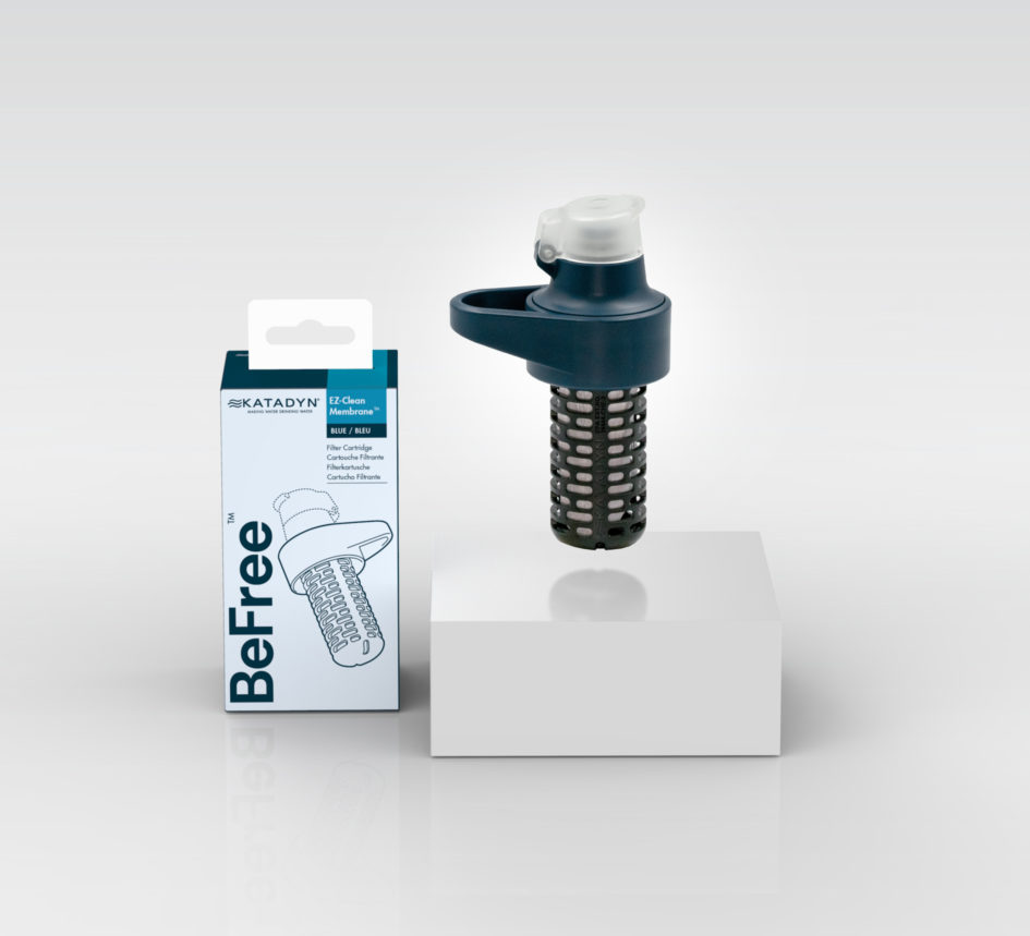 Katadyn Befree Packaging The photograph shows a Katadyn BeFree filter system with the redesigned packaging